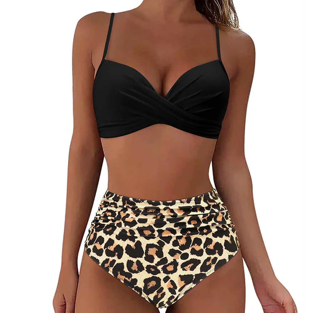 Women's V-Neck Bikini Set - Tummy Control Swimwear